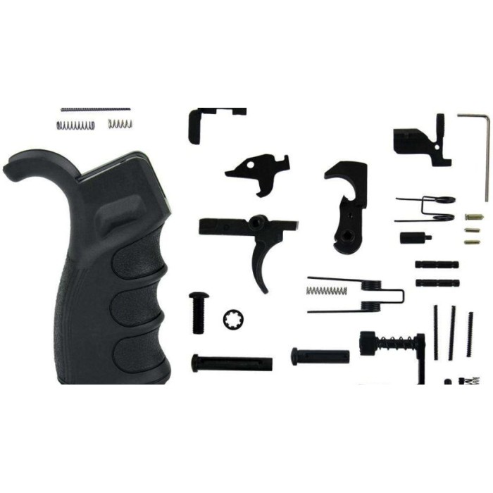 TacFire LPK01USA AR-15 Parts Kit  AR-Platform Black A2 Grip Black