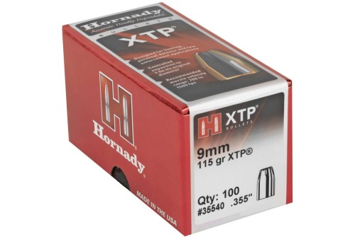 HORNADY 9mm 115Gr XTP Hollow Point 100Rd Box Bullets (35540)