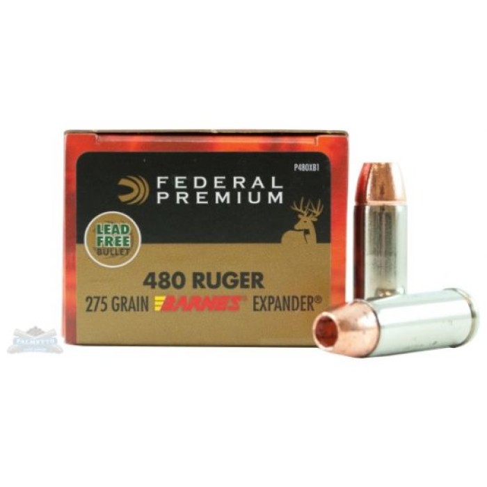 Federal 480 Ruger 275gr Barnes Expander Ammunition 20rds - P480XB1