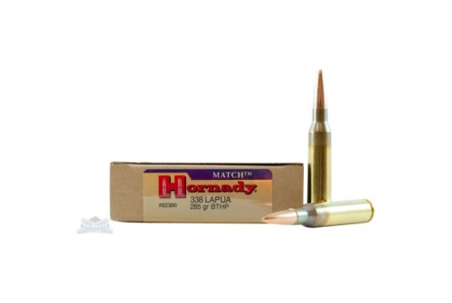 Hornady 338 Lapua Magnum 285gr BTHP Match Ammunition 20rds - 82306