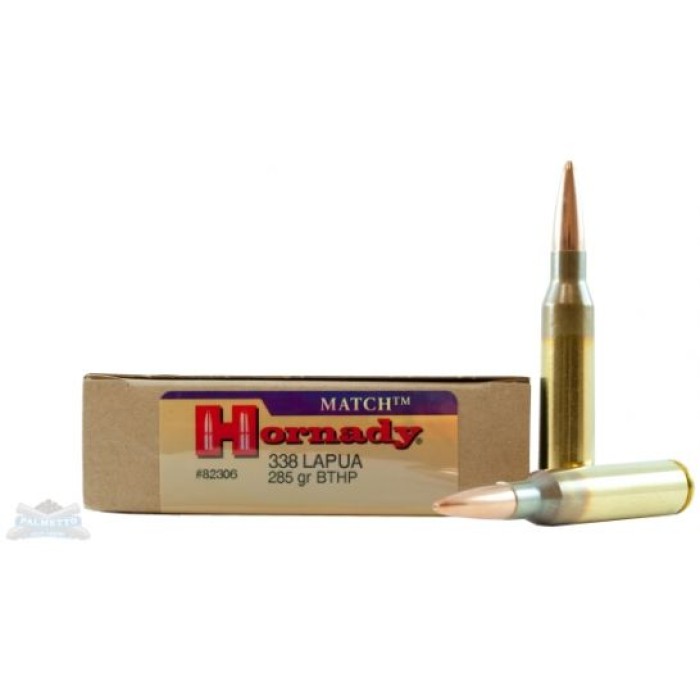 Hornady 338 Lapua Magnum 285gr BTHP Match Ammunition 20rds - 82306