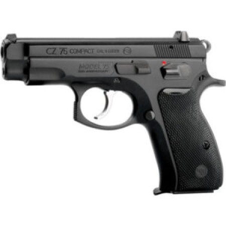 CZ 75 Compact 50th Anniversary Elite Pistol 9 mm 3.75 in. Black w/Manual Safety 15 rd.
