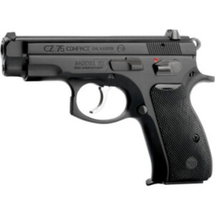 CZ 75 Compact 50th Anniversary Elite Pistol 9 mm 3.75 in. Black w/Manual Safety 15 rd.
