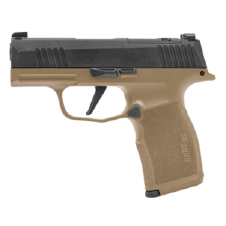 Sig Sauer 365X9CTXR3P P365X  Micro-Compact Frame 9mm Luger 12+1 3.10" Steel Barrel, Optic Ready/Serrated Slide, Coyote Tan Stainless Steel Frame w/Accessory Rail, Polymer Grip