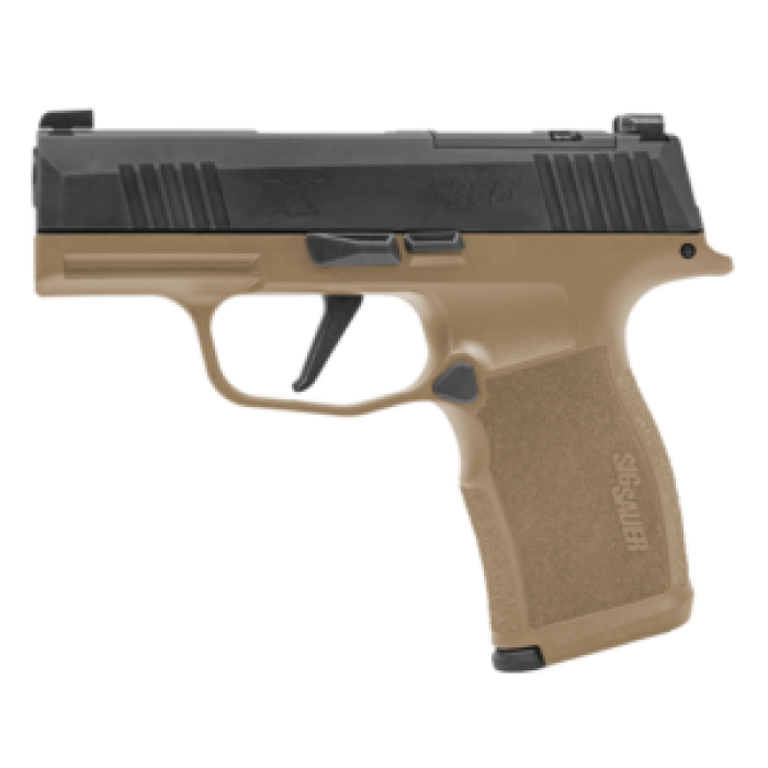 Sig Sauer 365X9CTXR3P P365X  Micro-Compact Frame 9mm Luger 12+1 3.10" Steel Barrel, Optic Ready/Serrated Slide, Coyote Tan Stainless Steel Frame w/Accessory Rail, Polymer Grip