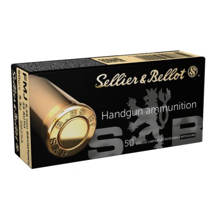 Sellier & Bellot 25 Auto/ACP (6.35 Browning) 50gr FMJ Ammunition  50rds - SB25A