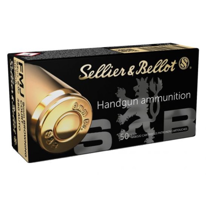 Sellier & Bellot 380 Auto/ACP 92gr FMJ  Ammunition 50rds- SB380A