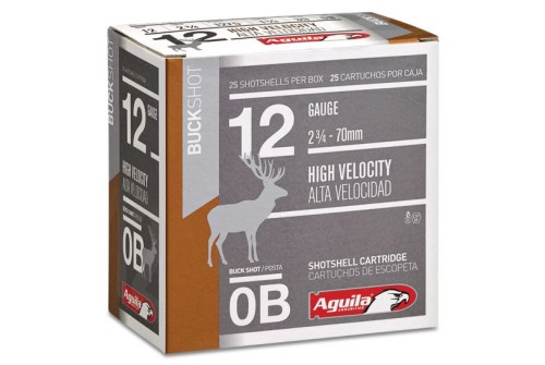 Aguila Field 12 Gauge 2-3/4 inches 0 Buck Shot 1 oz Lead Shotshell, Buckshot, 25/Box - 1C1200BA