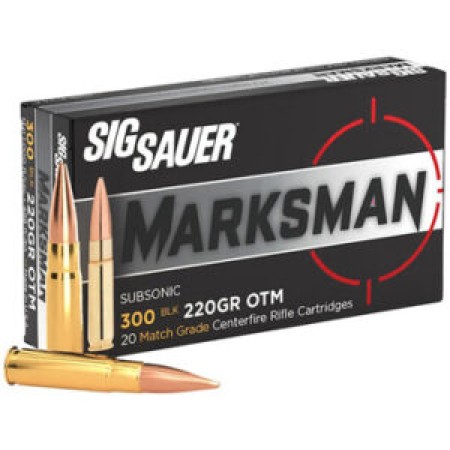 SIG SAUER .300 Blackout 220Gr Subsonic Open Tip Match 20rd Box Ammo (C300A2-20)