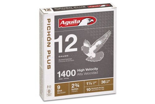 Aguila Competition 12 Gauge 2-3/4 inches 9 Shot 1-1/4 oz Pichon Plus Lead Shotshell, Birdshot, 10/Box - 1CHB1297