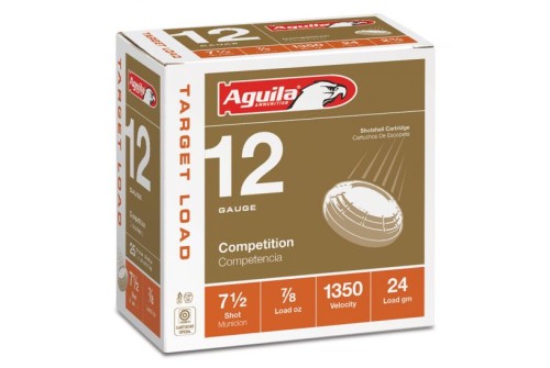 Aguila Competition 12 Gauge 2-3/4 inches 7-1/2 Shot 7/8 oz International Lead Shotshell, Birdshot, 25/Box - 1CHB1250