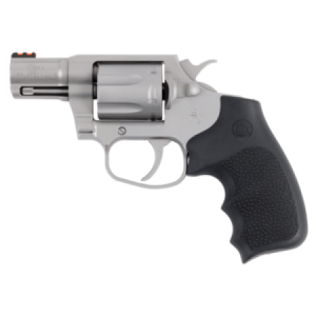 Colt Mfg COBRASM2RFO Cobra  38 Special +P 6rd Shot 2" Matte Stainless Barrel, Cylinder & Frame, Black Hogue Overmolded Grip, Exposed Hammer