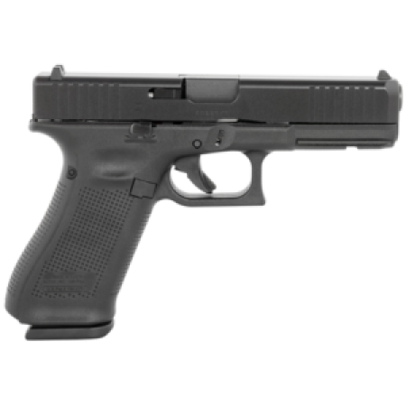Glock PV1750203 G17 V Standard Frame 9mm Luger 17+1 4.49" Black GMB Barrel, Black nDLC Steel Serrated Slide  Black Polymer Frame w/Accessory Rail, Textured Polymer Grip,  Ambidextrous