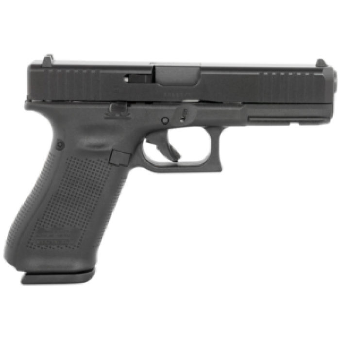 Glock PV1750203 G17 V Standard Frame 9mm Luger 17+1 4.49" Black GMB Barrel, Black nDLC Steel Serrated Slide  Black Polymer Frame w/Accessory Rail, Textured Polymer Grip,  Ambidextrous