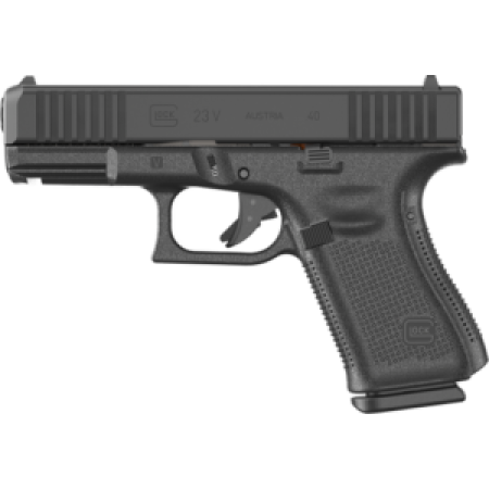 Glock PV2350203 G23 V 40 S&W 13+1 4.02" Black GMB Barrel, Black nDLC Steel Serrated Slide, Black Polymer Frame w/Accessory Rail, Interchangeable Backstrap Grip, Ambidextrous