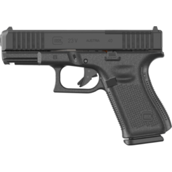 Glock PV2350203MOS G23 V MOS 40 S&W 13+1 4.02" Black GMB Barrel, Black nDLC Steel Optic Ready/Serrated Slide, Black Polymer Frame w/Accessory Rail, Interchangeable Backstrap Grip, Ambidextrous