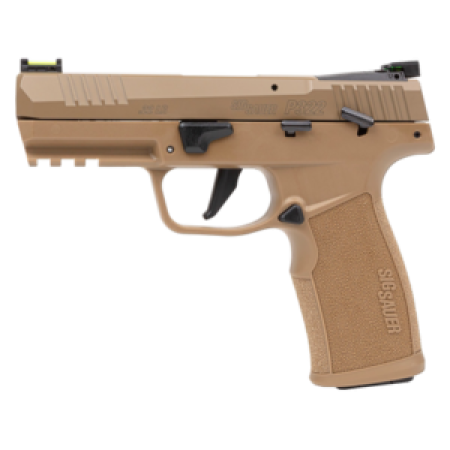 Sig Sauer 322CCAS P322  Compact Frame 22 LR 20+1 4" Black Threaded Barrel, Coyote Tan Cerakote Optic Ready/Serrated Slide, Coyote Tan Polymer Frame w/Picatinny Rail, Polymer Grip, Ambidextrous