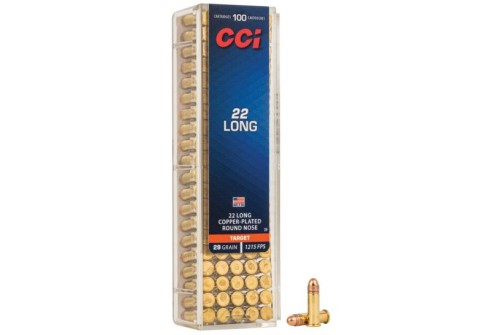 CCI Long HV 29 gr Copper-Plated Round Nose .22lr Ammo, 100/box - 0029