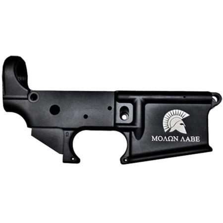 Anderson AM-15 Forged Stripped AR15 Lower Receiver - Black | Spartan Molon Labe Logo