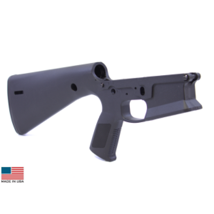 KE Arms KP-15 Polymer Stripped Lower Receiver with Stock (Black)