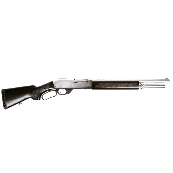 Black Aces Tactical Pro Series L Lever Action Shotgun - Silver | 12ga | 18.5" Barrel | Black Furniture