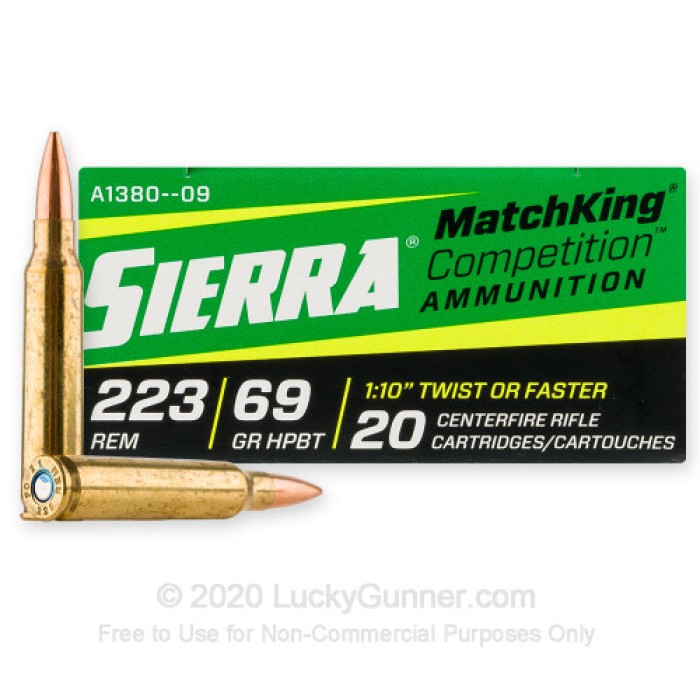 223 Rem - 69 Grain HPBT MatchKing - Sierra MatchKing Competition - 20 Rounds