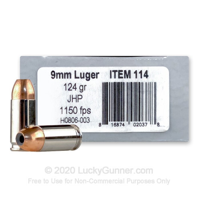 9mm - 124 Grain JHP - Underwood - 20 Rounds