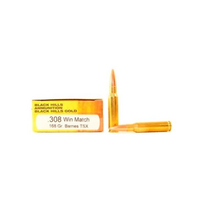 Black Hills Gold 308 Winchester 168gr Barnes TSX Ammunition 20rds- 1C308BHGN1