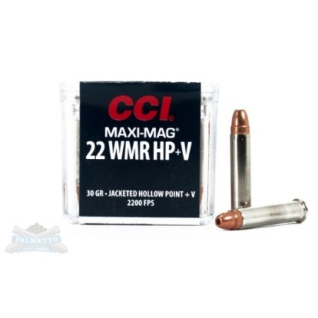 CCI .22 WMR Maxi Mag+V 30gr JHP Ammunition 50rds - 0059