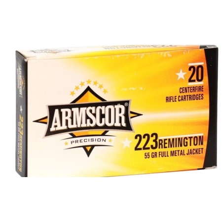 ARMSCOR 223REM 55GR FMJ 20/1000 - Brass Casing