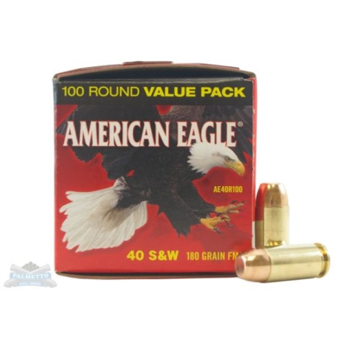 American Eagle 40 S&W 180gr FMJ AMmunition 100rds - AE40R100