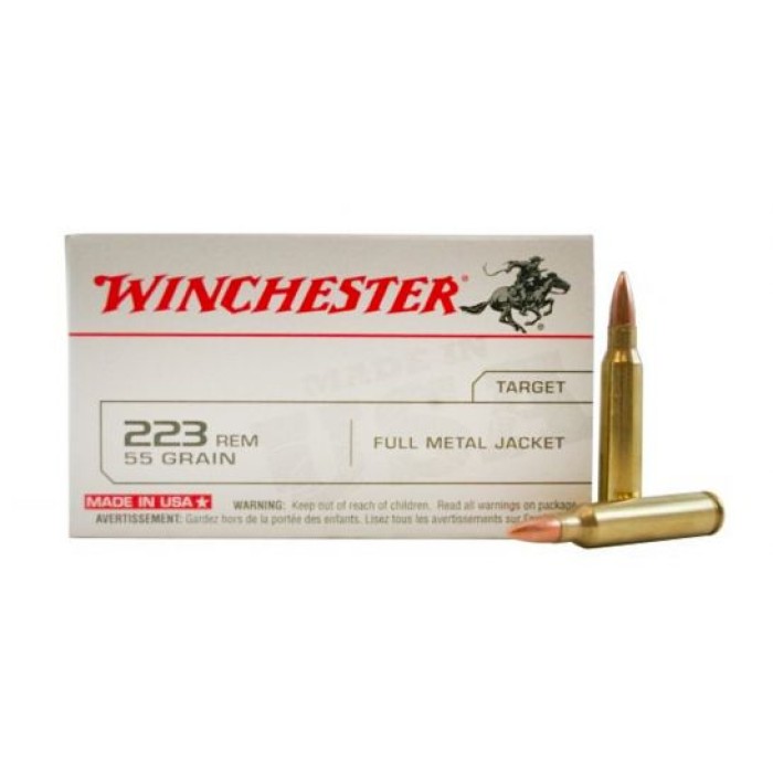 Winchester USA 223 55gr FMJ Ammunition 20rds - USA223R1KY