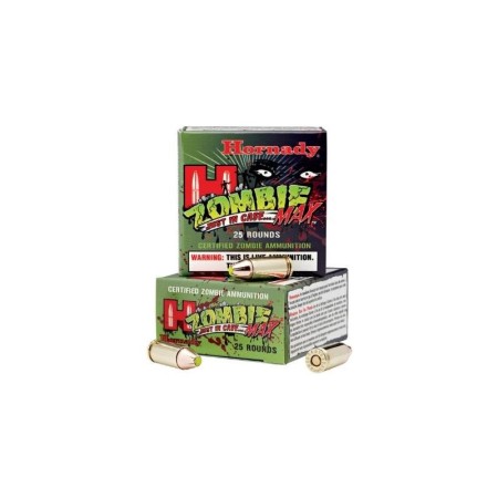 Hornady ZOMBIE 9mm ZMAX 115 GR 1135 fps 25 Rounds Per Box - Brass Casing