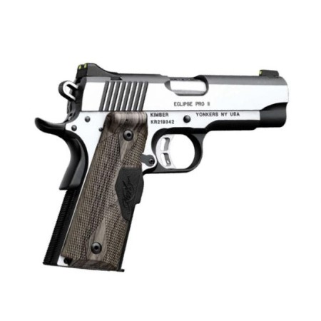 Kimber Eclipse Pro Carry II 45 ACP 4 Inch 8 Rd Slatewood Grips Polished Stainless