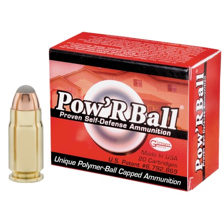 Glaser Pow'RBall Handgun Ammunition .357 SIG 100 gr JHP 1600 fps 20/box, PB357SIG100/20