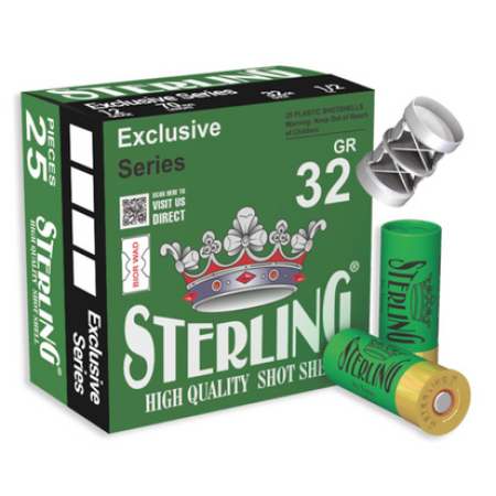 STERLING 12GA BIRDSHOT #6 2 3/4 INCH 1 1/8 OZ (32g) BOX25 UPC: 8698779950828