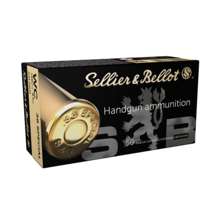 Selier & Bellot Ammunition 148 gr Wadcutter .38 Spl Ammo, 50/box - SB38B