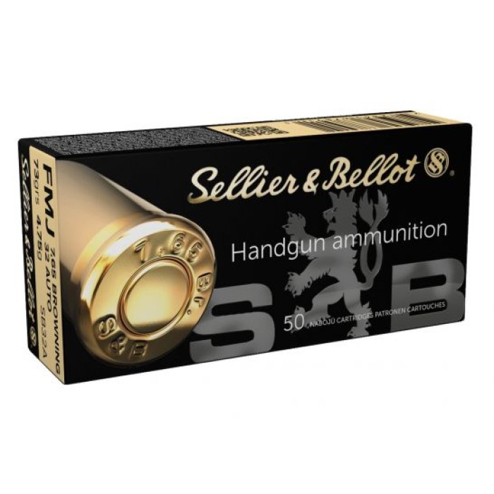 Sellier & Bellot 32 Auto/ACP (7.65 Browning) 73gr FMJ Ammunition 50r - SB32A