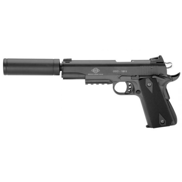 German Sports Guns 1911 Pistol with Fake Suppressor .22LR, Black - 1911ADOP