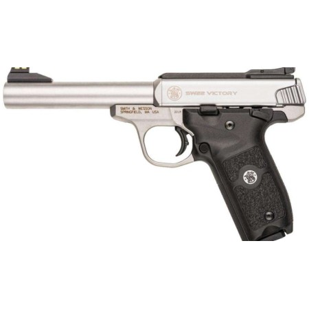 Smith & Wesson Sw22 Victory Handgun .22 LR 10Rd Magazines (2) 5.5" Barrel Silver With Black Grip Used 108490U 022188869866