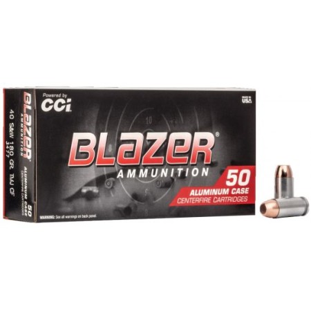 CCI Blazer Clean-Fire 180 gr Total Metal Jacket .40 S&W Ammo, 50/box - 3477