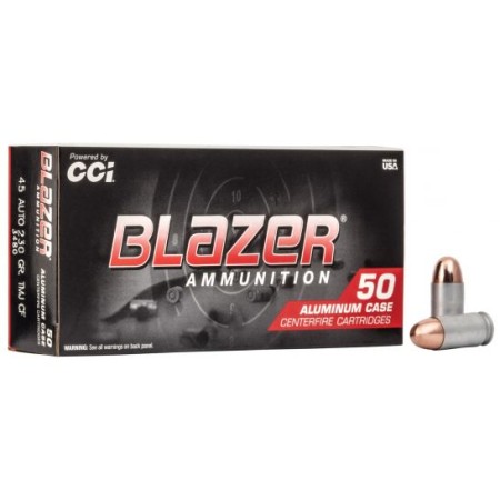 CCI Blazer Clean-Fire 230 gr Total Metal Jacket .45 ACP Ammo, 50/box - 3480