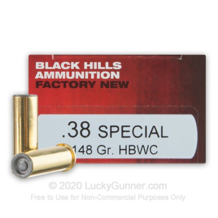 38 Special - 148 Grain HBWC - Black Hills Ammunition - 50 Rounds