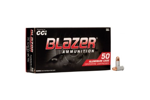 CCI Blazer 25 Auto/ACP 50gr FMJ Aluminum Cased Ammunition 50rds - 3501