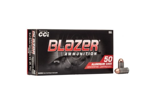 CCI Blazer 95 gr Full Metal Jacket Round Nose 9x18mm Makarov Ammo, 50/box - 3506