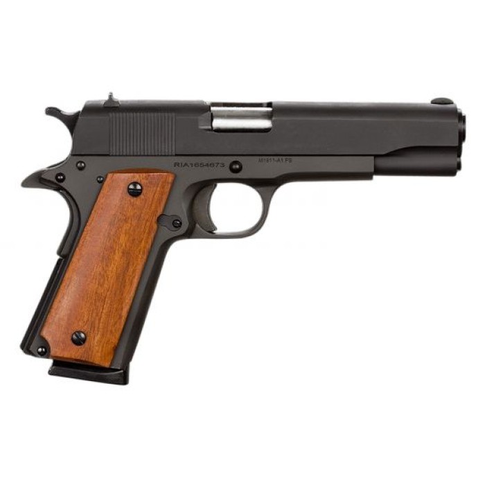 Rock Island 51421MA GI Standard FS *MA Compliant 45 ACP 5" 8+1 Black Parkerized Black Parkerized Steel Slide Wood Grip