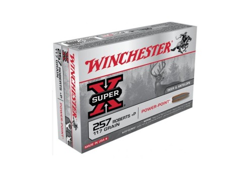 Winchester Super-X 257 Roberts+P 117gr Power Point Ammo 20rds/Box - X257P3