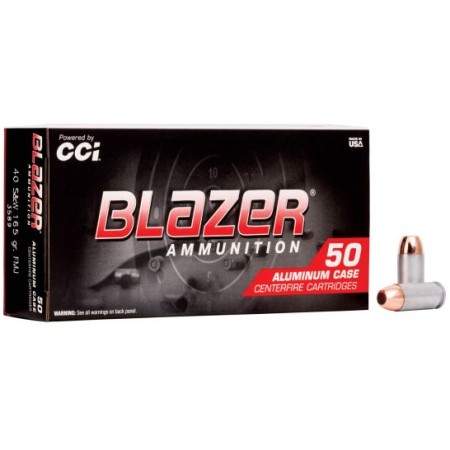 CCI Blazer 165 gr Full Metal Jacket .40 S&W Ammo, 50/box - 3589