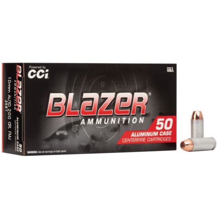 CCI Blazer 10mm 200gr FMJ Aluminum Cased Ammunition 50rds - 3597