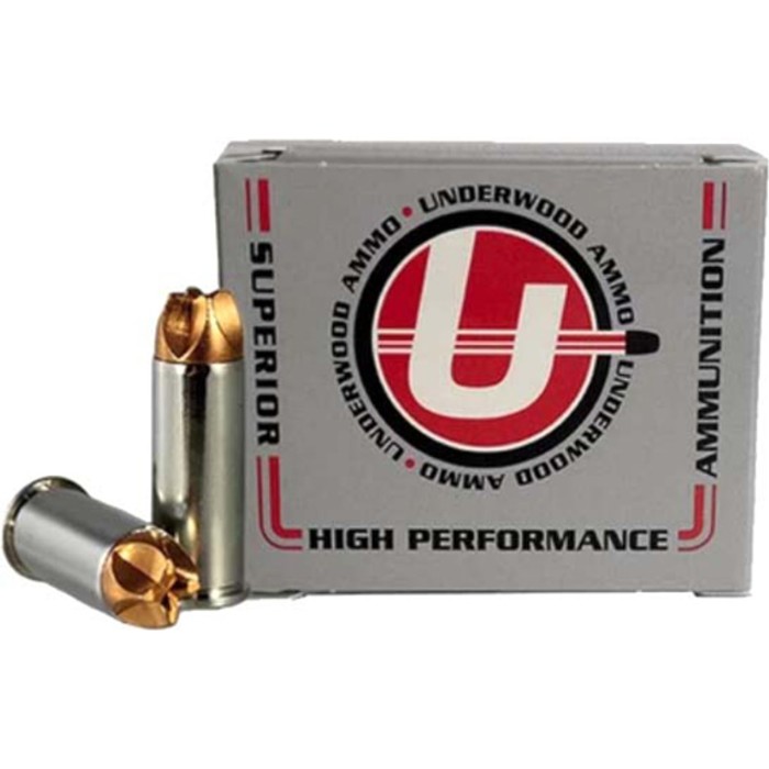 Underwood Ammo 10mm Auto 150 Grain Xtreme Hunter Solid Monolithic Nickel Plated Brass Cased Pistol Ammo, 20 Rounds, 900